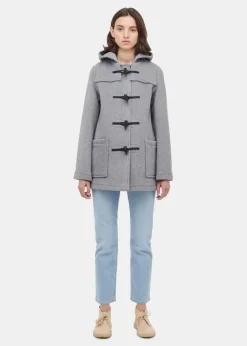 Duffle Coats*Gloverall Short Slim Fit Duffle Coat Silver