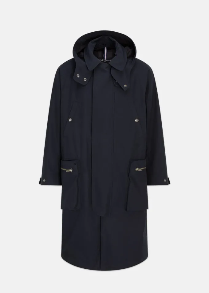 Overcoats*Gloverall Stanley Parka Black Navy