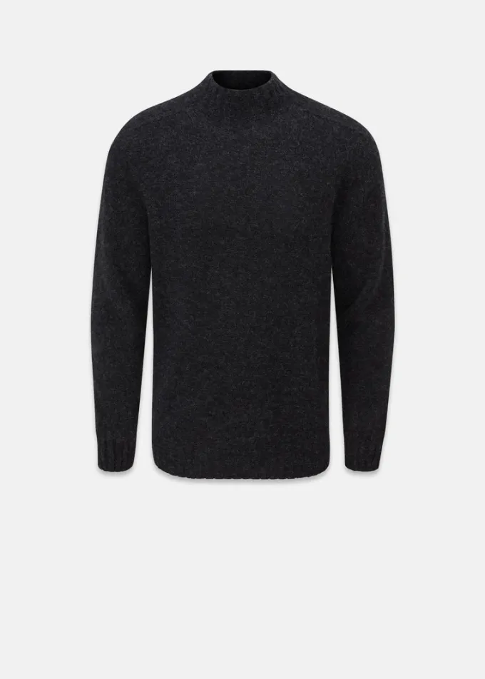 Knitwear & Tops*Gloverall Windsor Lambswool Jumper Charcoal