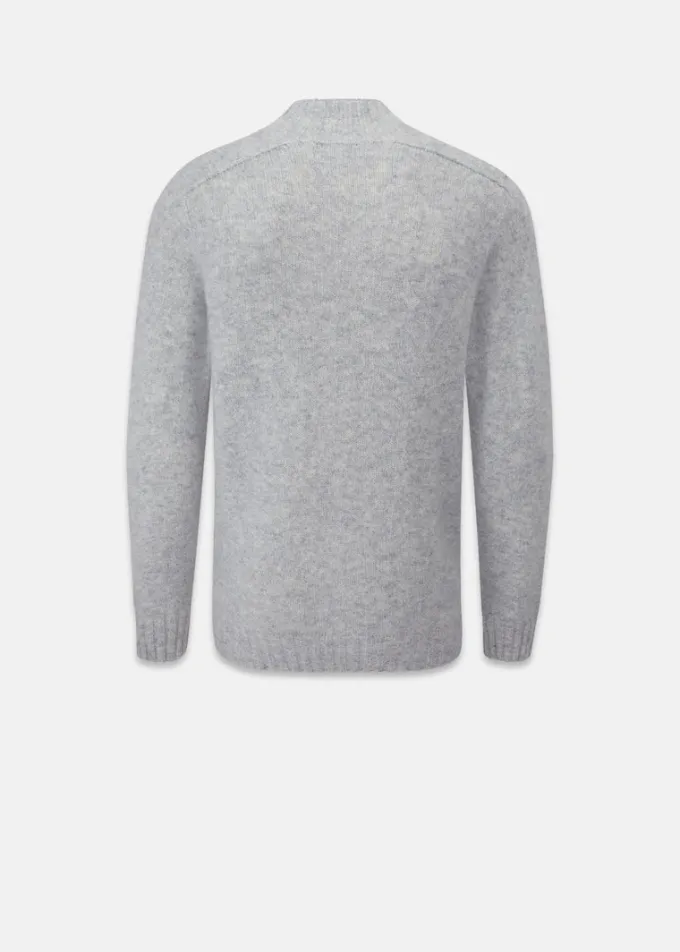 Knitwear & Tops*Gloverall Windsor Lambswool Jumper Light Grey