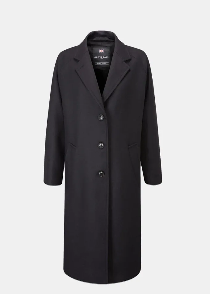 Overcoats*Gloverall Women's Chesterfield Refined Overcoat Navy