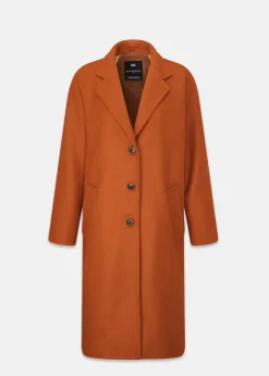Overcoats*Gloverall Women's Chesterfield Refined Overcoat Orange