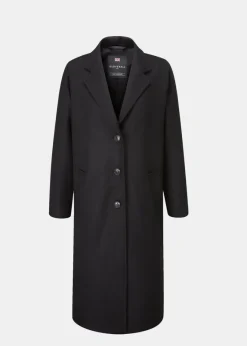 Overcoats*Gloverall Women's Chesterfield Refined Overcoat Black