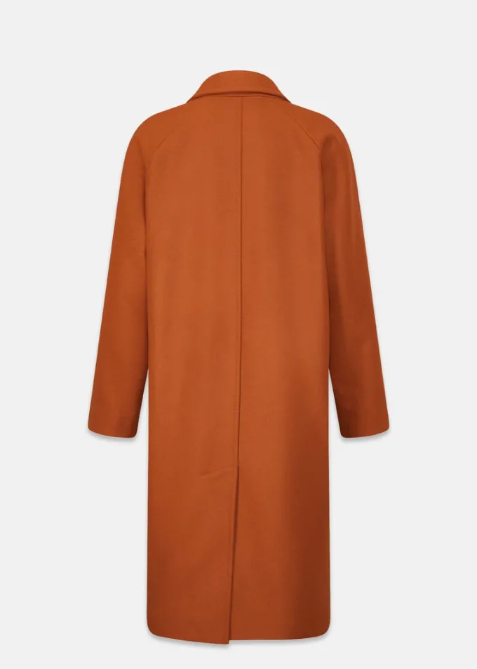 Overcoats*Gloverall Women's Chesterfield Refined Overcoat Orange