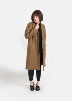 Overcoats*Gloverall Women's Chesterfield Refined Overcoat Camel