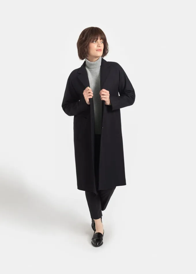 Overcoats*Gloverall Women's Chesterfield Refined Overcoat Navy
