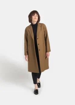 Overcoats*Gloverall Women's Chesterfield Refined Overcoat Camel