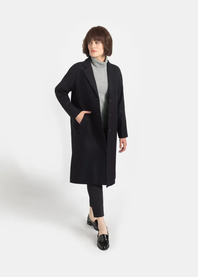 Overcoats*Gloverall Women's Chesterfield Refined Overcoat Navy