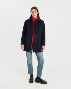 Jackets*Gloverall Women's George Jacket Navy Black Watch