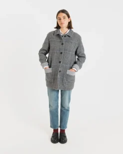 Jackets*Gloverall Women's George Jacket Prince of Wales Silver