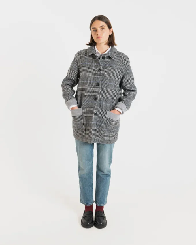 Jackets*Gloverall Women's George Jacket Prince of Wales Silver