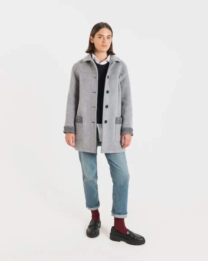 Jackets*Gloverall Women's George Jacket Silver Prince of Wales