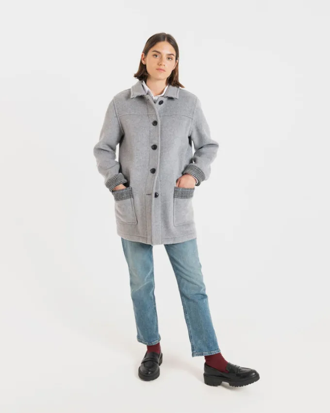 Jackets*Gloverall Women's George Jacket Silver Prince of Wales