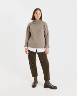 Knitwear & Tops*Gloverall Women's Submariner Jumper Mushroom