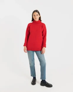 Knitwear & Tops*Gloverall Women's Submariner Jumper Red